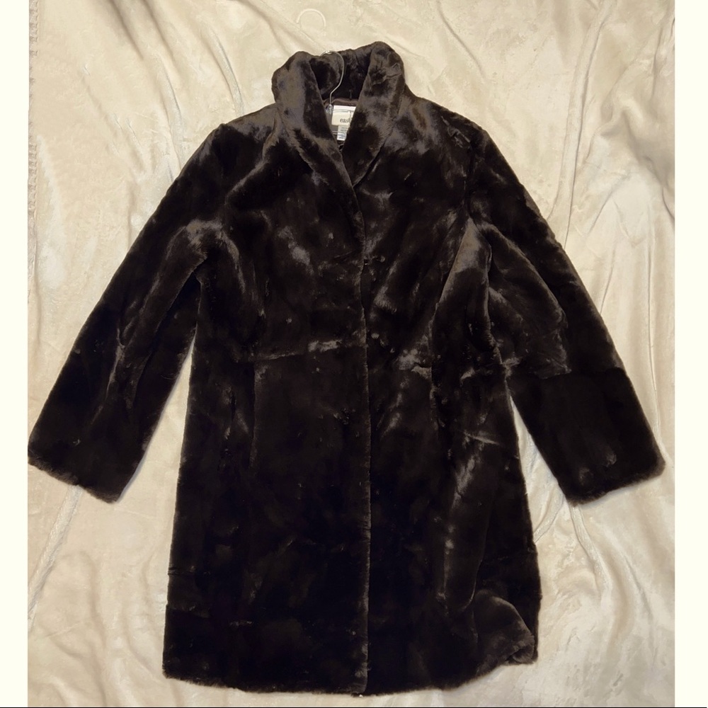 East 5th Black Faux Fur Coat